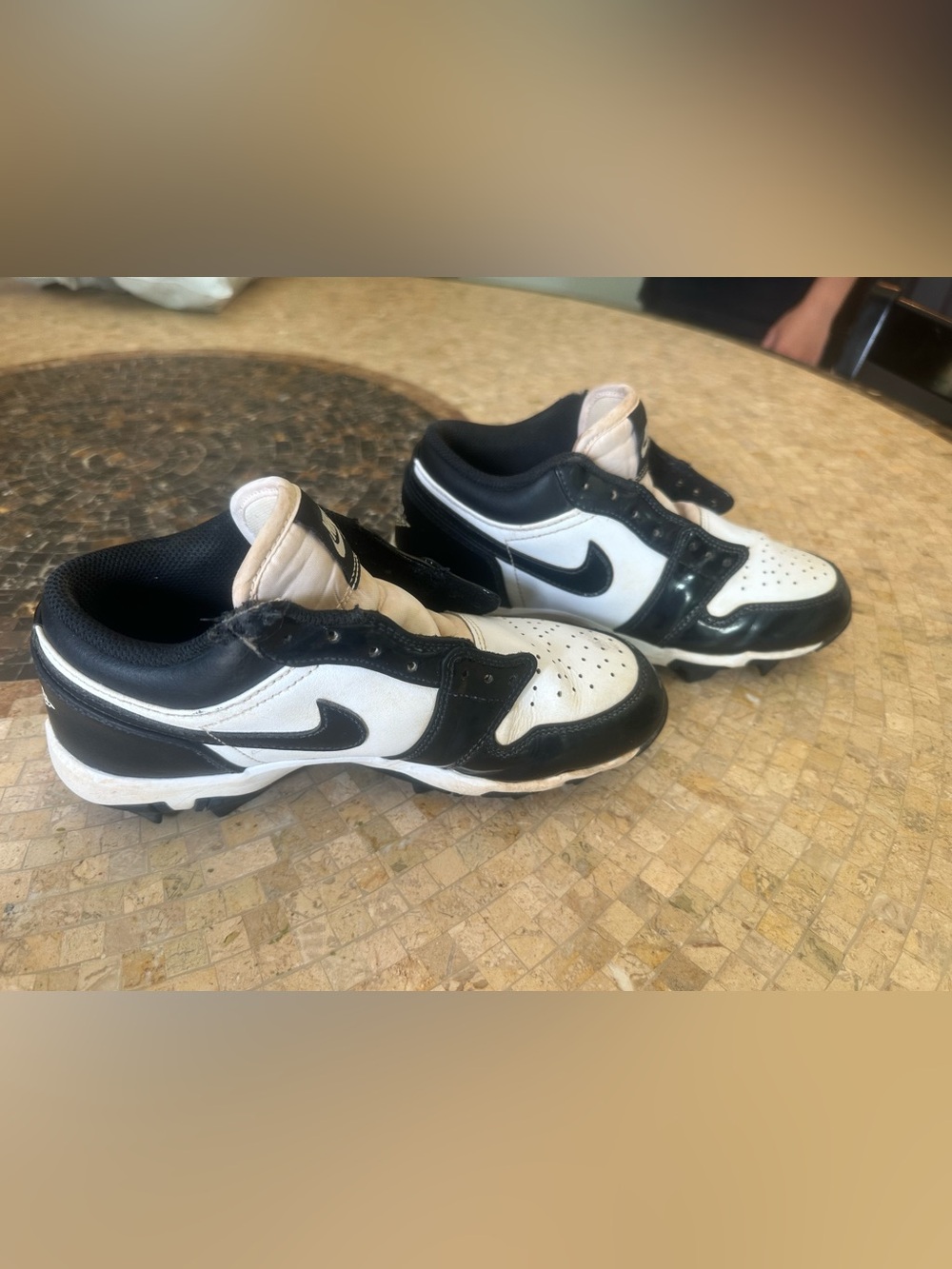 Nike Kids Jordan Cleats Black and White Size 4.5 Youth